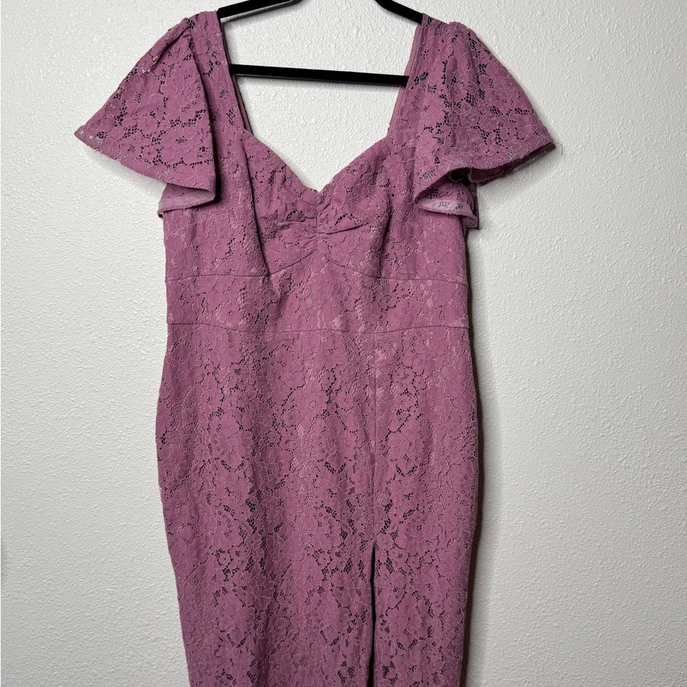City Chic Women's Plus Size Maisie Lace Midi Dress in Dusty Orchid Plus Size 16